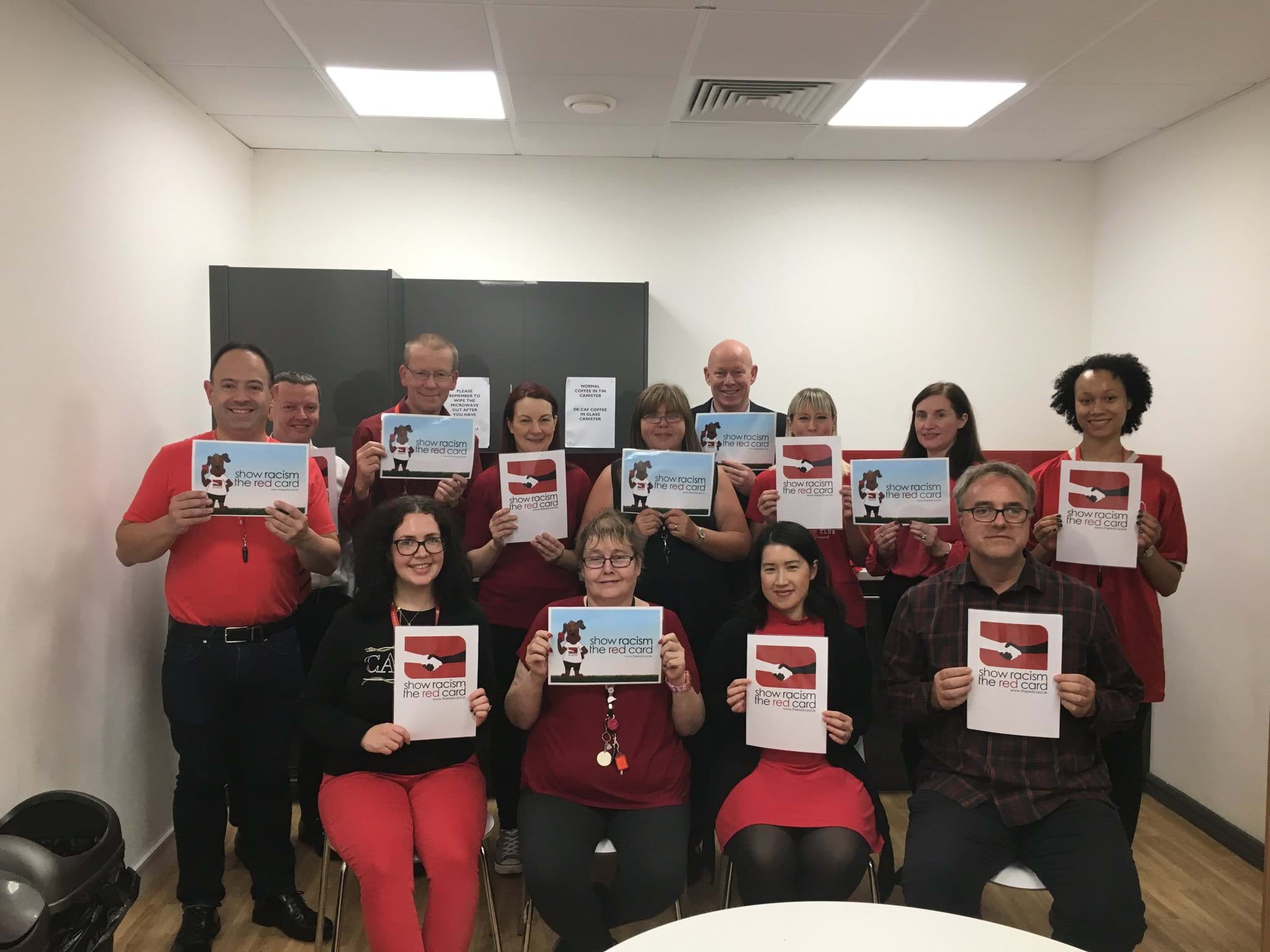 Thompsons Solicitors' Nottingham team back Show Racism the Red Card's Wear Red Day 2019